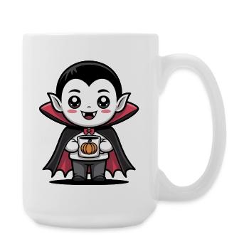 Pumpkin Vampire Halloween Design - Large Mug 440 ml - white - Right