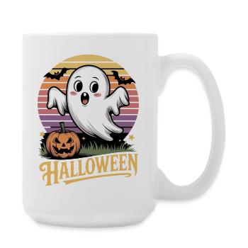 Gespenstischer Halloween-Charme - Große Tasse 440 ml - Weiß - Rechts