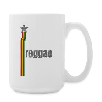 Reggae Star Rasta Logo Design - Große Tasse 440 ml - Weiß - Rechts