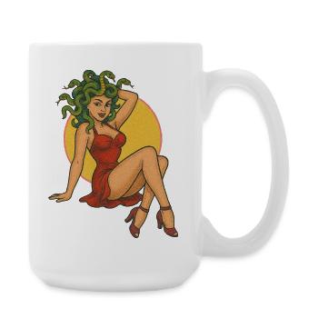 Design d’art rétro inspiré de Méduse - Grande tasse 440 ml - blanc - Droite