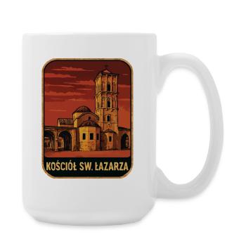 Église de Saint-Lazare au coucher du soleil - Grande tasse 440 ml - blanc - Droite