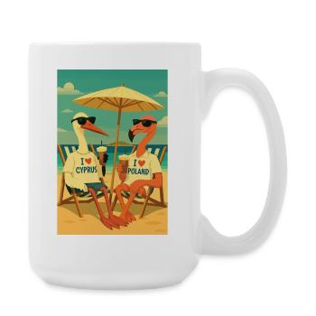 Oiseaux dans les climats estivaux - Grande tasse 440 ml - blanc - Droite