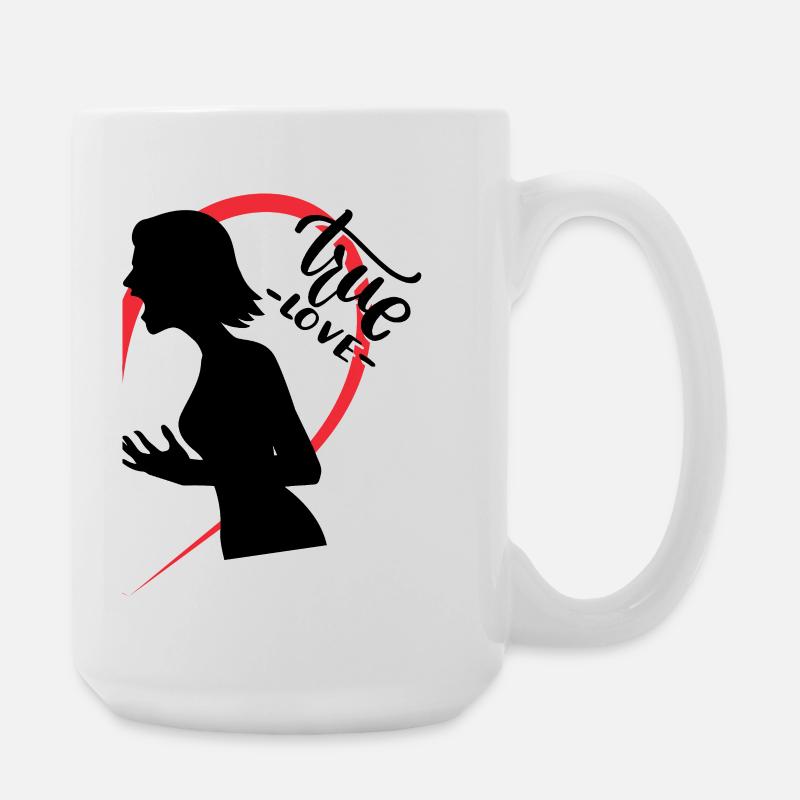 Screaming Woman Right Half - Large Mug 440 ml - white