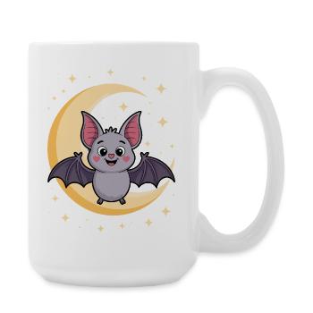 Nocturnal Bat Cat Design - Large Mug 440 ml - white - Right
