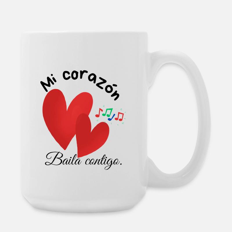 Red hearts - Large Mug 440 ml - white