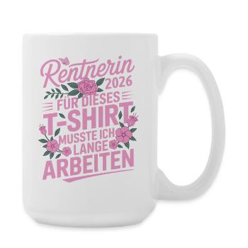 Retraité 2026 Floral Design Pension Dire - Grande tasse 440 ml - blanc - Droite