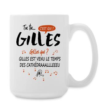 Name Gilles Birthday Gift idea man - Large Mug 440 ml - white - Right