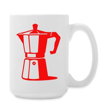 Coffee Pot Illustration for Cafe Lovers - Large Mug 440 ml - white - Right