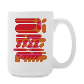 Abstract graphic shapes in techno design - Large Mug 440 ml - white - Right
