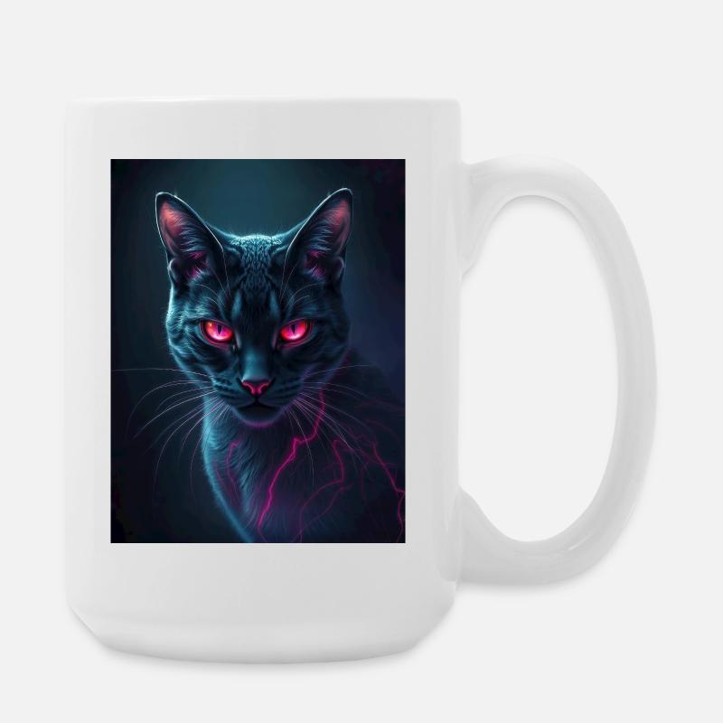 red eye cat - Große Tasse 440 ml - Weiß