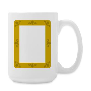 Ornate Gold Frame Portrait - Large Mug 440 ml - white - Right