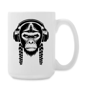 Funky Monkey Head Loop Beat Edition Shirt - Large Mug 440 ml - white - Right