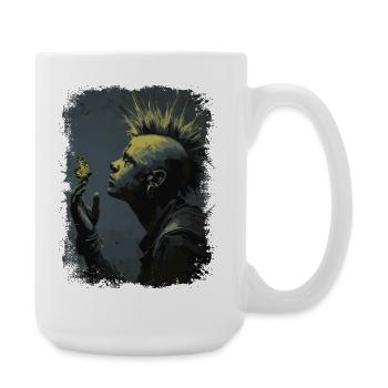 Punkrocker beobachtet Schmetterling - Große Tasse 440 ml - Weiß - Rechts