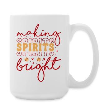 Machen Sie die Stimmung zu Weihnachten hell - Große Tasse 440 ml - Weiß - Rechts