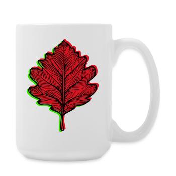 🍁 Anpassbares Herbstblatt. Deine Farben, dein Stil - Große Tasse 440 ml - Weiß - Rechts