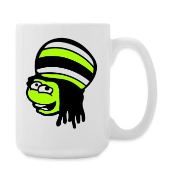 grenouille Reggae musique Rasta cheveux chapeau Jamaïque Fun - Grande tasse 440 ml - blanc - Droite
