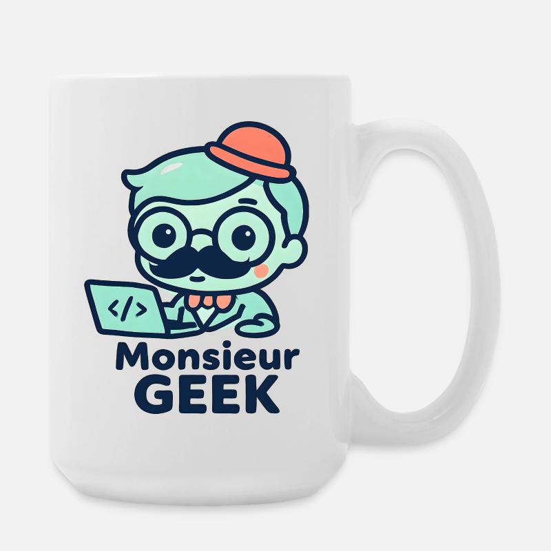 Monsieur Geek Codeur Chic - Grande tasse 440 ml - blanc
