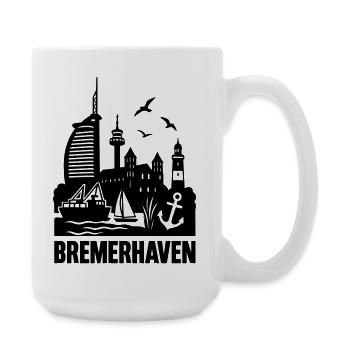 Bremerhaven Silhouette Skyline - Große Tasse 440 ml - Weiß - Rechts