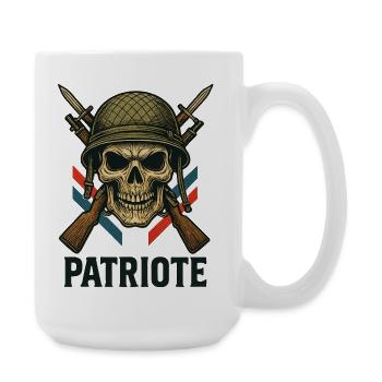 France - Casque militaire patriote - Grande tasse 440 ml - blanc - Droite