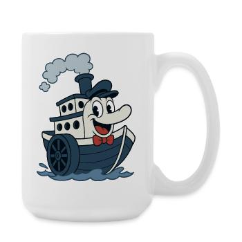 Great vintage old bd style boat - Large Mug 440 ml - white - Right