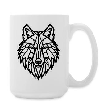 Mystischer Wolf – Wildnis & Freiheit - Große Tasse 440 ml - Weiß - Rechts