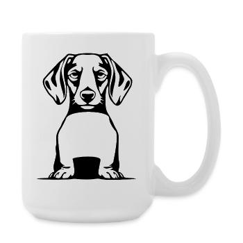 Dachshund Hunde T-shirt Geschenk - Große Tasse 440 ml - Weiß - Rechts