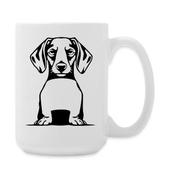 Dachshund T-shirt Geschenkidee - Große Tasse 440 ml - Weiß - Rechts