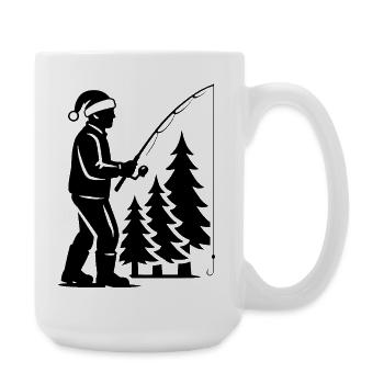 Nuit de Noël en forêt du pêcheur - Grande tasse 440 ml - blanc - Droite
