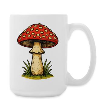 Red Toadstool Retro - Large Mug 440 ml - white - Right