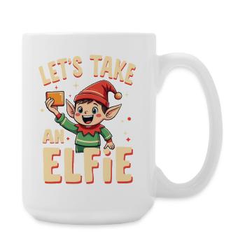 Let's take an elfie - Large Mug 440 ml - white - Right