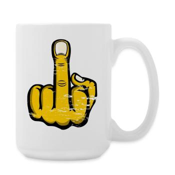 Majeur Stinky Finger Design Jaune utilisé - Grande tasse 440 ml - blanc - Droite