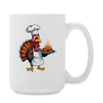 Thanksgiving Truthahn Koch Thanksgiving - Große Tasse 440 ml - Weiß - Rechts
