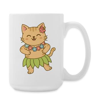 Chat à Hawaï - Grande tasse 440 ml - blanc - Droite