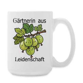 Grüne Stachelbeere Zweig Illustration - Große Tasse 440 ml - Weiß - Rechts