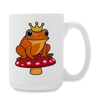King Tree Frog Frog Mushroom Crown Toad Autumn - Large Mug 440 ml - white - Right