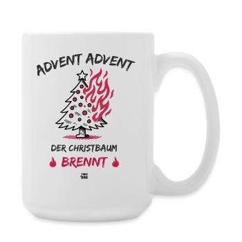 Advent, Advent - der Christbaum brennt - Große Tasse 440 ml - Weiß - Rechts