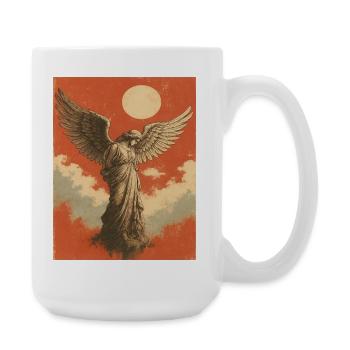 Engel mit Mond - Große Tasse 440 ml - Weiß - Rechts