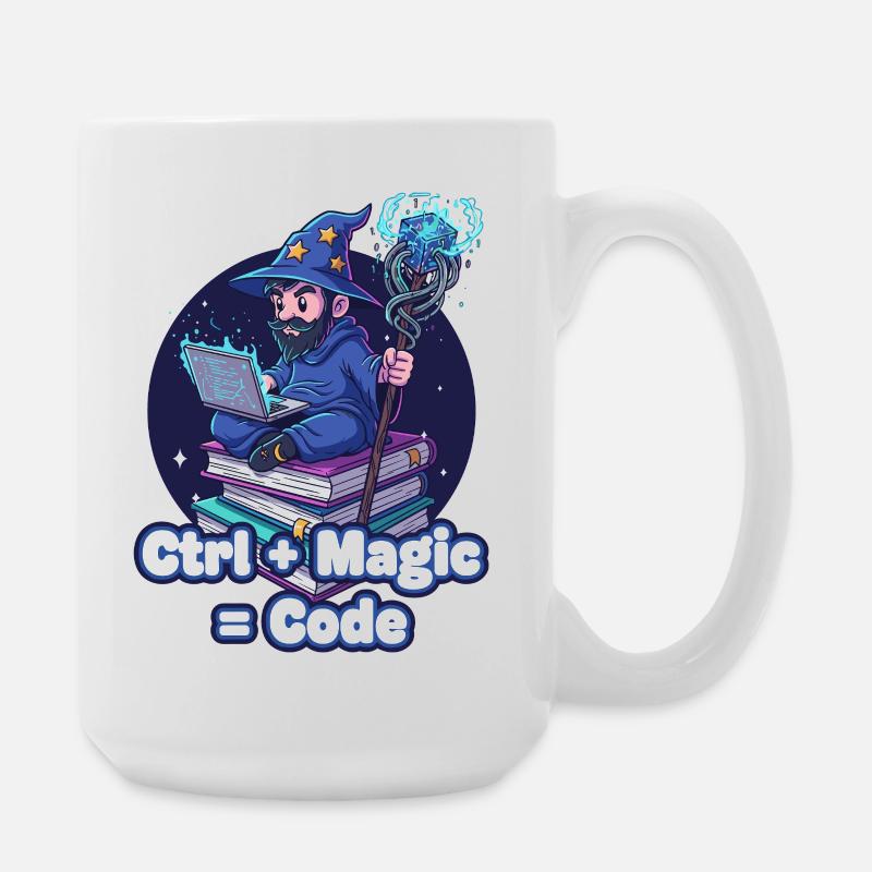 Ctrl Magic Code Zauberer - Große Tasse 440 ml - Weiß