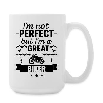 Pas parfait mais un grand motard - Grande tasse 440 ml - blanc - Droite