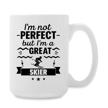  Nicht perfekt, aber ein super Skifahrer - Große Tasse 440 ml - Weiß - Rechts