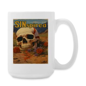Inspired by Sins, Skull in the Desert - Large Mug 440 ml - white - Right