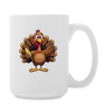 Thanksgiving Drôle Dinde de Thanksgiving - Grande tasse 440 ml - blanc - Droite