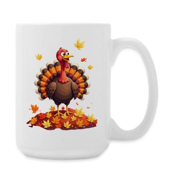Thanksgiving Drôle Dinde de Thanksgiving - Grande tasse 440 ml - blanc - Droite
