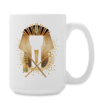 Kunstvolle Darstellung einer ägyptischen Maske - Große Tasse 440 ml - Weiß - Rechts