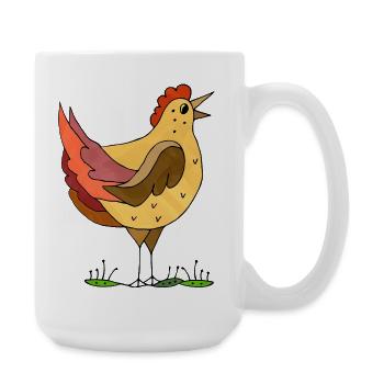 Henne - Große Tasse 440 ml - Weiß - Rechts