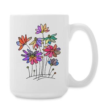 Blumen - Große Tasse 440 ml - Weiß - Rechts