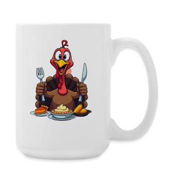 Thanksgiving Lustiger Thanksgiving Truthahn - Große Tasse 440 ml - Weiß - Rechts