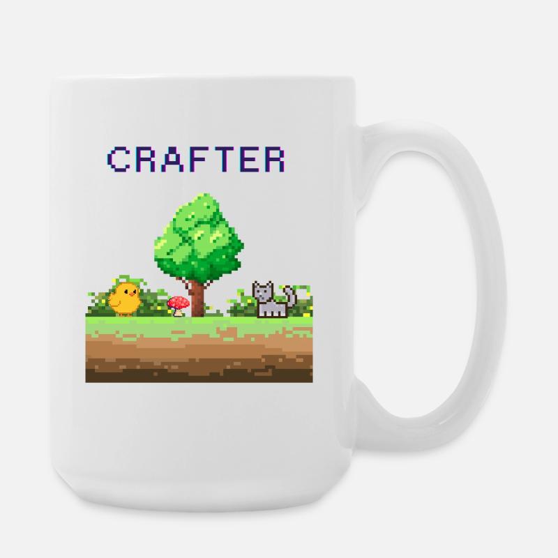 Pixel Crafter Waldabenteuer - Große Tasse 440 ml - Weiß