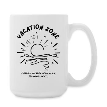 Sunset Vacation Vibes - Minimalist Beach Shirt - Large Mug 440 ml - white - Right