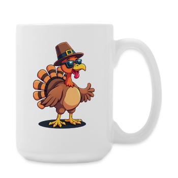 Thanksgiving Lustiger Thanksgiving Truthahn - Große Tasse 440 ml - Weiß - Rechts